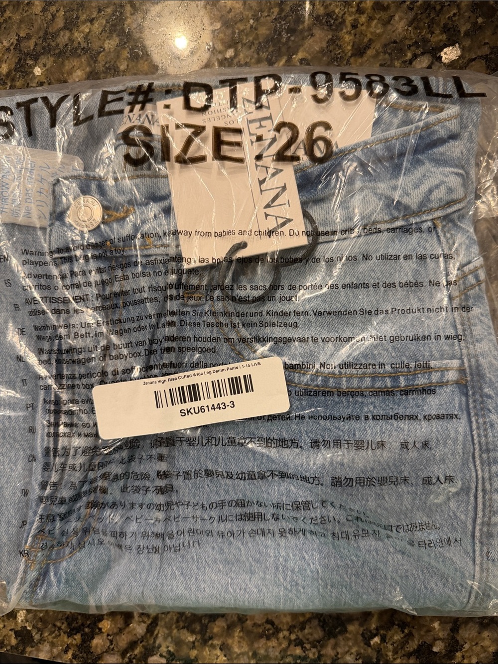 Zenana high rise wide leg Light Wash Denim Jeans - Size 26